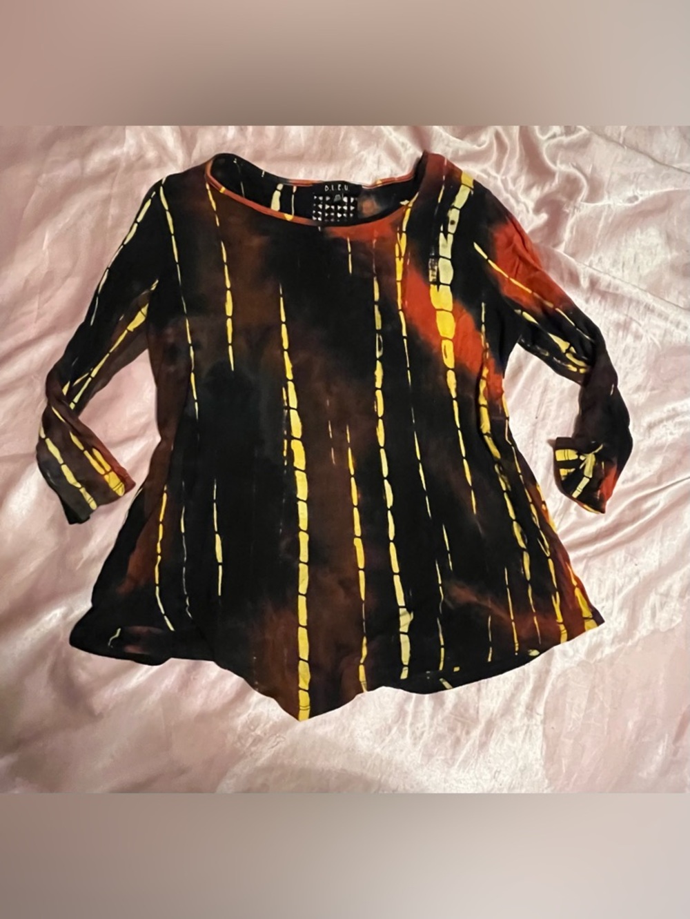 Boho Tie dye hippie B.L.E.U flowy Blouse